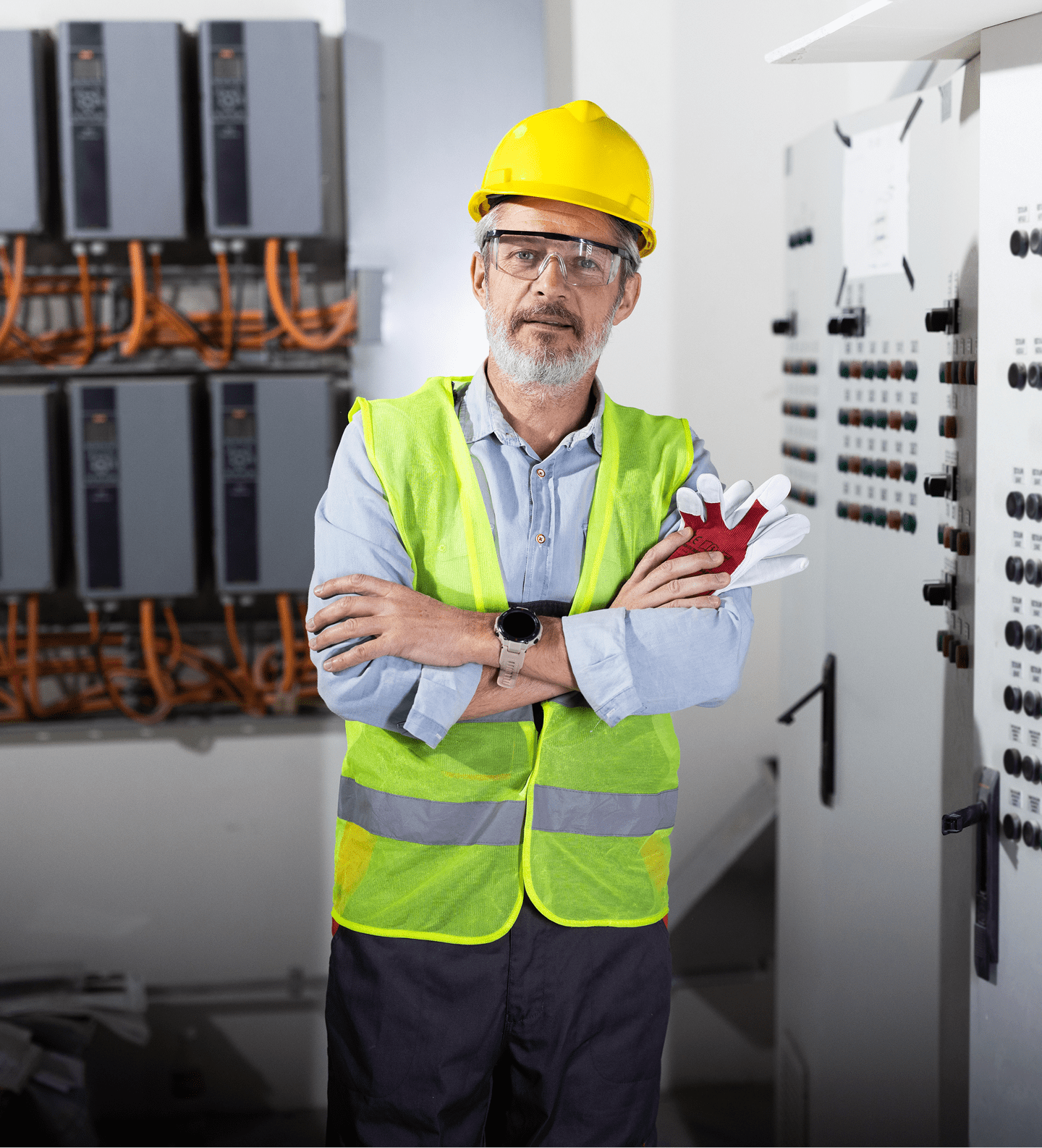 Engineer in a control room
