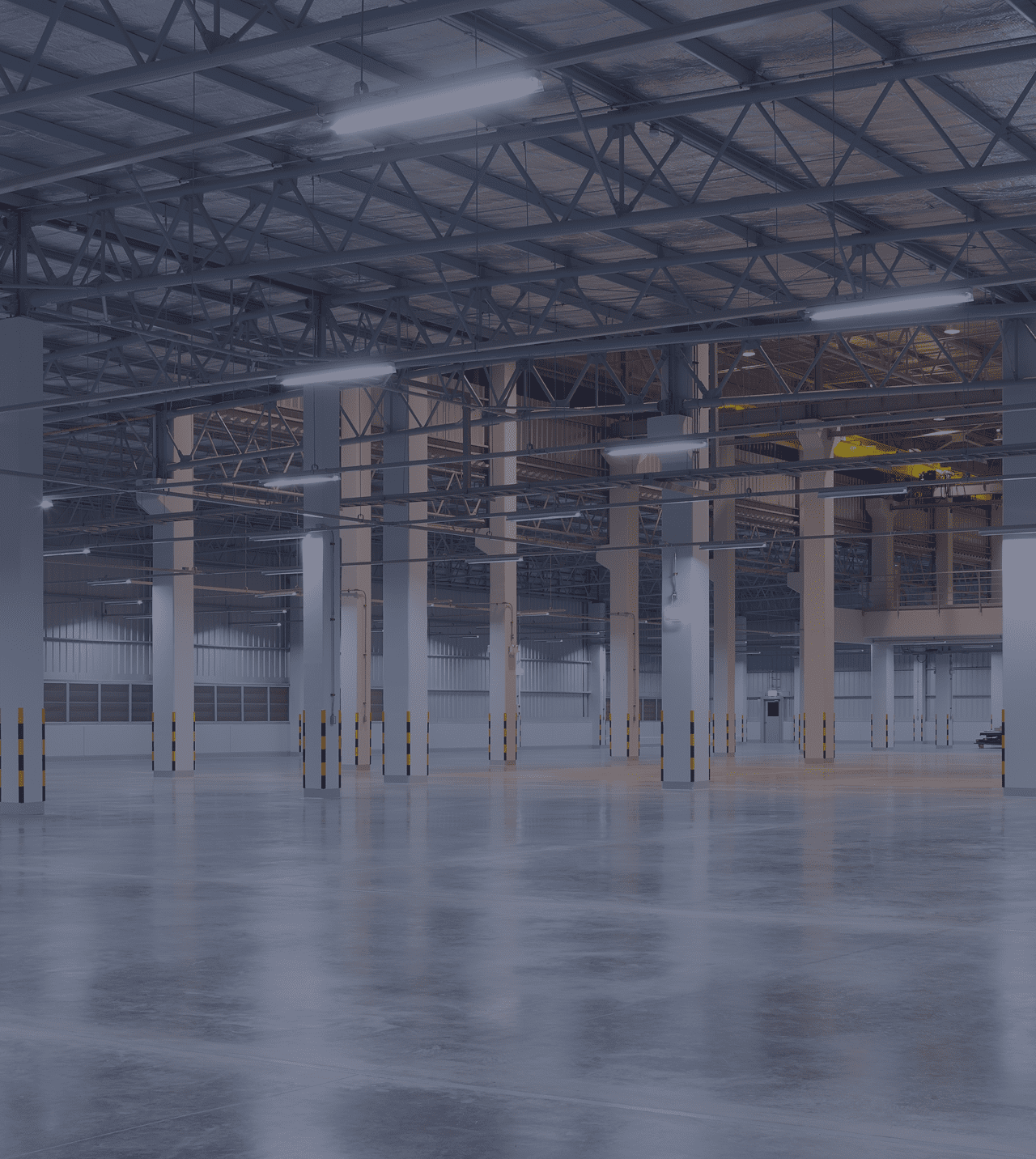 Spacious empty warehouse interior