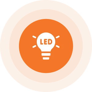 LED symbol inside circular design